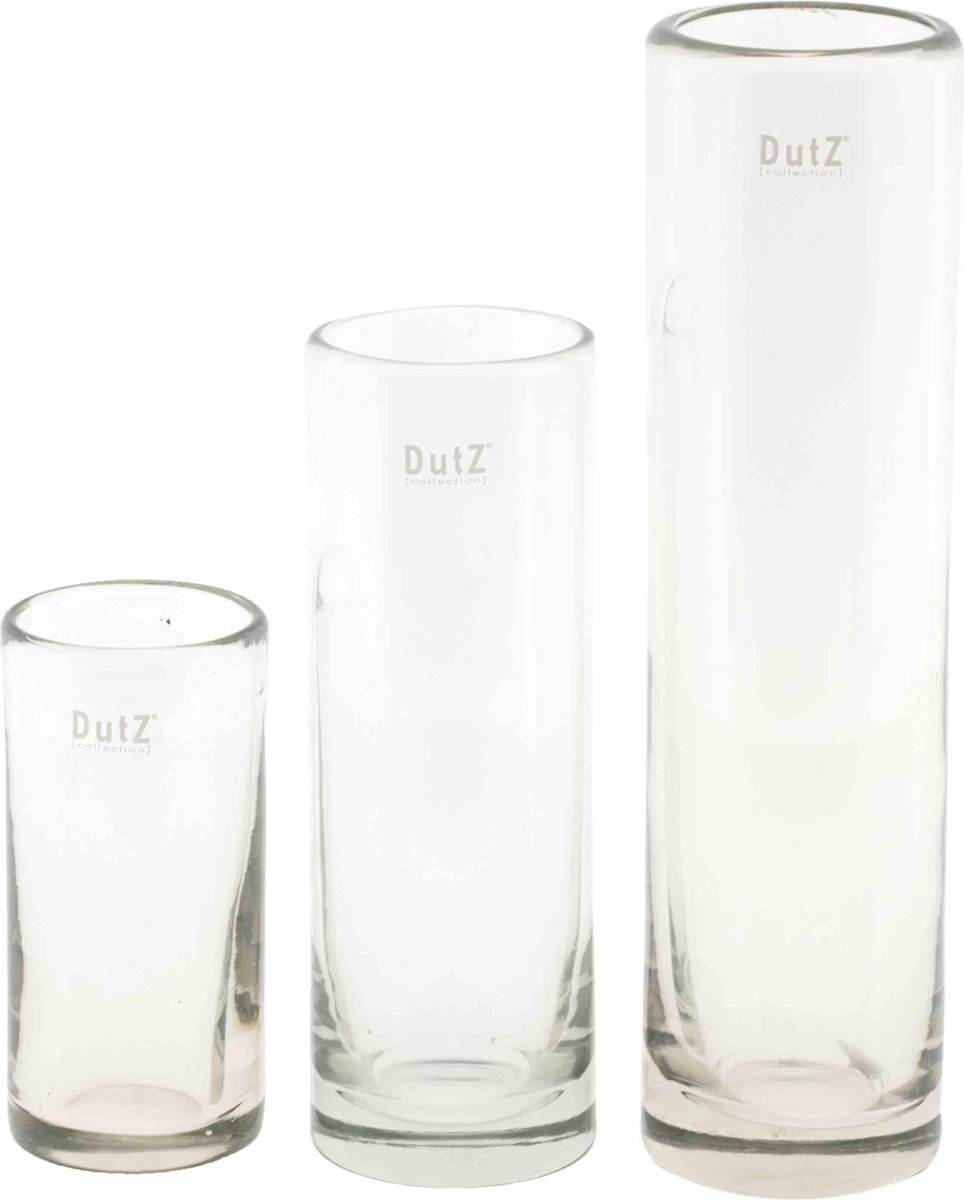 Dutz - design vaas cilinder small transparant - glas- mondgeblazen - h 12 cm