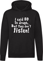 No drugs hoodie | cadeau | XTC | grappig | cannabis | zwart | ontspannen | sweater |  unisex | capuchon