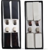Bretels heren - 3 Clips - 2 Stuks Bretels Zwart en Groen
