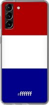 6F hoesje - geschikt voor Samsung Galaxy S21 -  Transparant TPU Case - Nederlandse vlag #ffffff