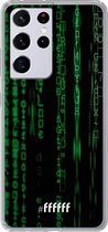6F hoesje - geschikt voor Samsung Galaxy S21 Ultra -  Transparant TPU Case - Hacking The Matrix #ffffff