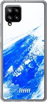 6F hoesje - geschikt voor Samsung Galaxy A42 -  Transparant TPU Case - Blue Brush Stroke #ffffff
