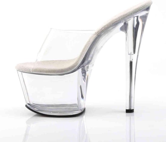Pleaser Talons hauts -37 Chaussures- SKY-301 US 7 Blanc / Argenté