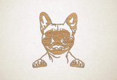 Wanddecoratie - Hond - Franse bulldog 8 - S - 49x45cm - Eiken - muurdecoratie - Line Art