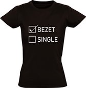 Ik ben bezet  dames t-shirt | relatie | vrijgezellendag | vrijgezellenfeest | valentijnsdag | jaloezie | verliefd | kado | Zwart