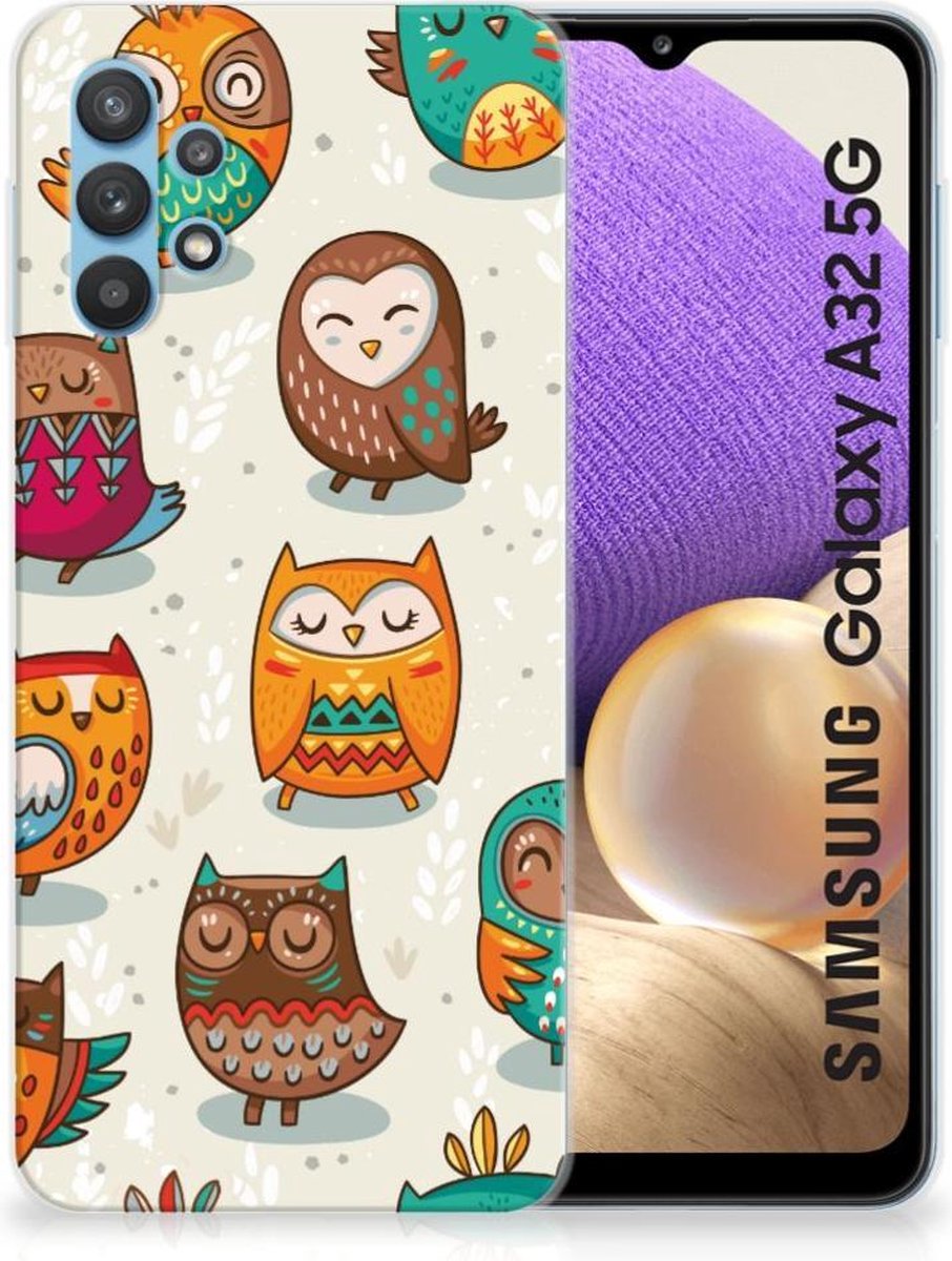 Samsung Galaxy A32 5G TPU Hoesje Vrolijke Uilen