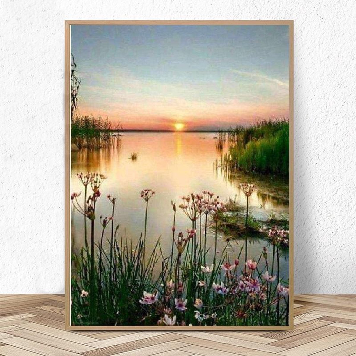 Lienz® Diamond Painting volwassenen 30x40cm – Rond - Zonsondergang - Natuur - Landschap - Bloemen - Pakket Volwassenen — afbeelding 4