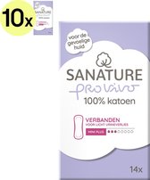 Sanature Pro Vivo 100% Katoenen Incontinentieverband Mini Plus 10 x 14 stuks