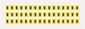 Cijfer stickers geel/zwart teksthoogte: 8 mm cijfer 0