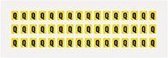 Letter stickers geel/zwart teksthoogte: 8 mm letter Q