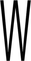 Letter 'W' sticker zwart 70 mm