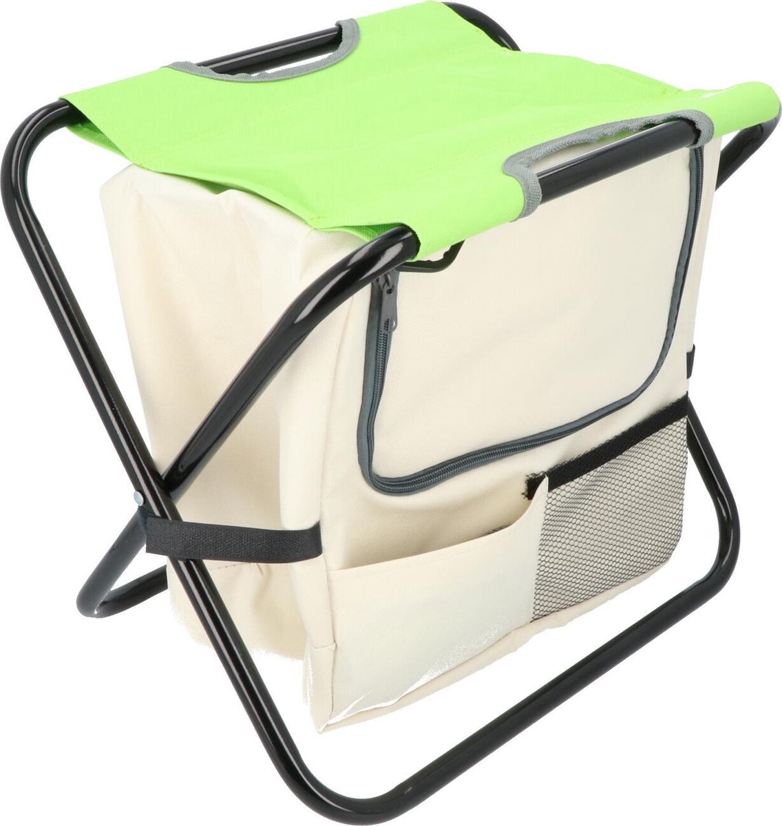 Tabouret de camping Hanse® avec sac isotherme Vert / Beige - 42x28x36 cm -  Chaise de pêche | bol.com