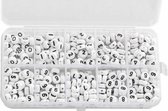 Kralendoos - Acryl Cijferkralen (7 x 4 mm) White-Black (50 kralen per cijfer)