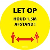 Let op, houd 1,5 meter afstand vloersticker 150 mm