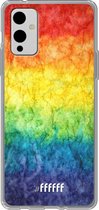 6F hoesje - geschikt voor OnePlus 9 -  Transparant TPU Case - Rainbow Veins #ffffff