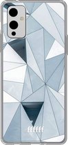 6F hoesje - geschikt voor OnePlus 9 -  Transparant TPU Case - Mirrored Polygon #ffffff
