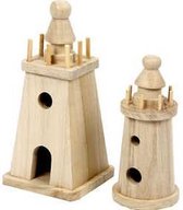 Vuurtoren, afm 13,5x6 cm, afm 18x8 cm, Keizerin boom, 2stuks