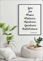 Wandbord A4 - Interieurbord love joy peace - Majestic Ally - 1 stuk