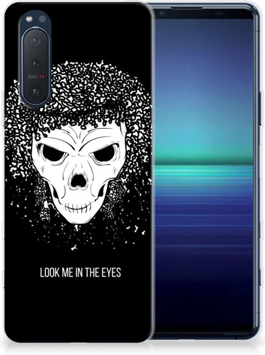 Silicone Back Case Sony Xperia 5II Skull Hair