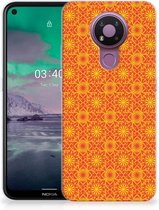 Cover Case Nokia 3.4 Smartphone hoesje Batik Orange
