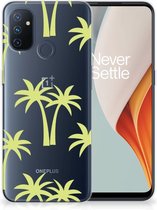 Silicone Case OnePlus Nord N100 Telefoonhoesje met Naam Palmtrees