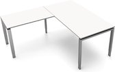 Bureau d'angle Beta 160cm blanc réglable en hauteur