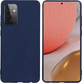 Samsung Galaxy A72 Hoesje Siliconen - iMoshion Color Backcover - Donkerblauw