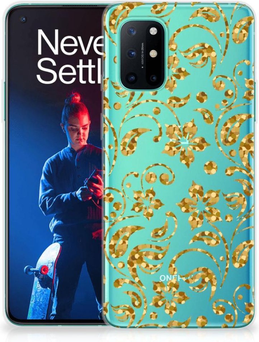OnePlus 8T TPU Case Gouden Bloemen
