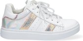 Braqeez 421300-591 Meisjes Lage Sneakers - Wit/Zilver - Leer - Veters