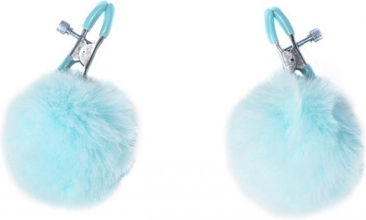 Goedkoopste Tepelklemmen Met Vacht - BDSM - Bondage - Luxe Verpakking - Party Hard - Angelic Blauw