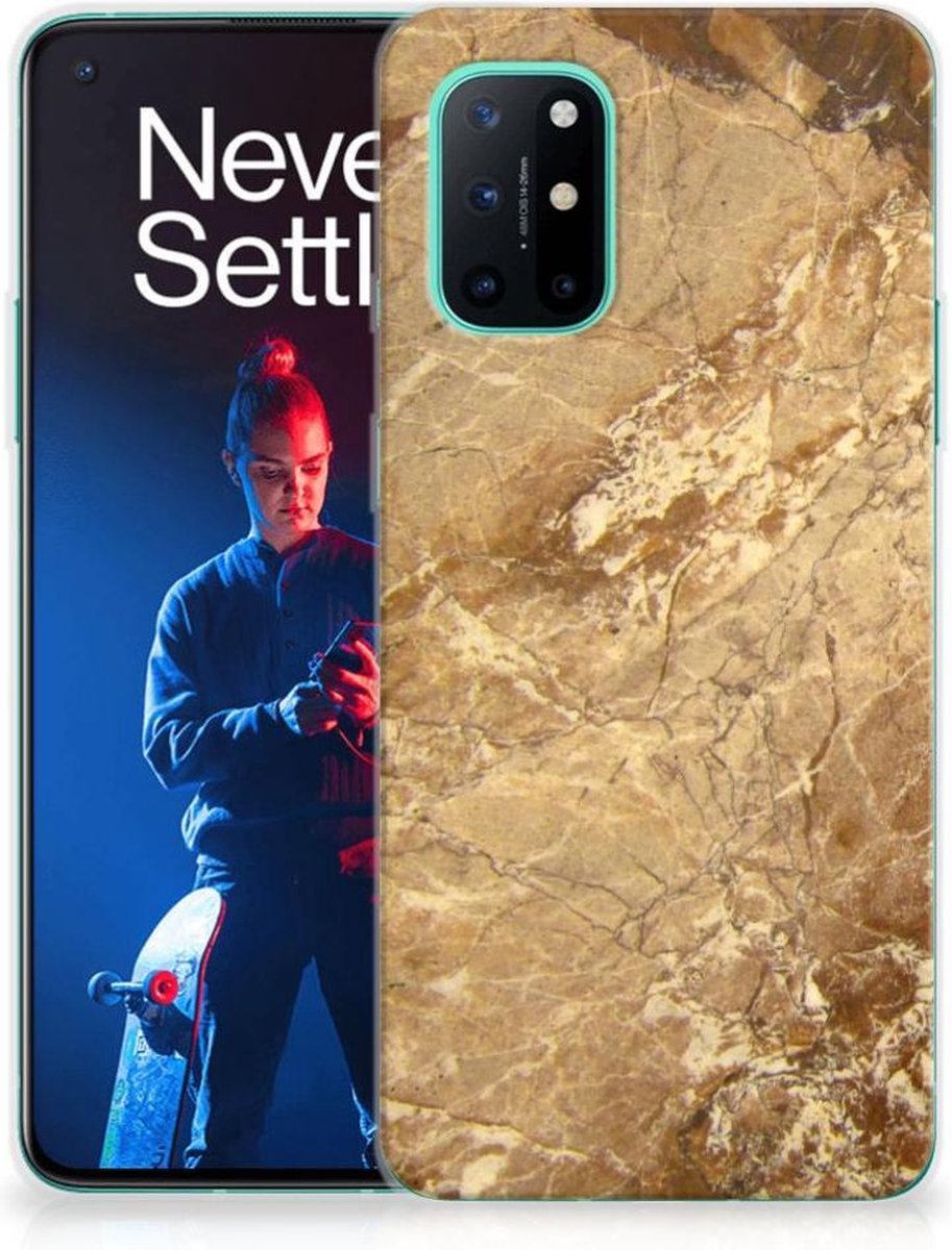 OnePlus 8T TPU Siliconen Hoesje Marmer Creme