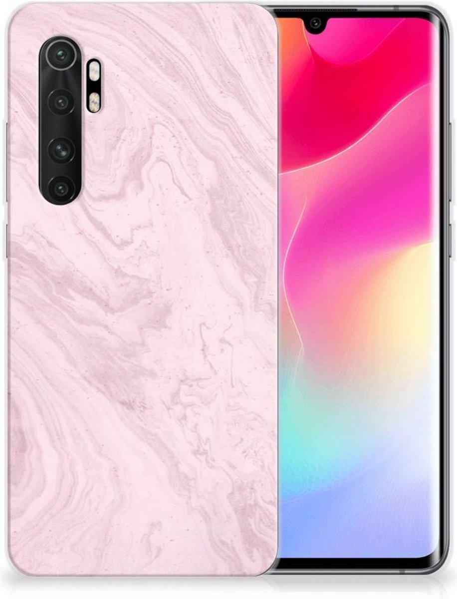 Xiaomi Mi Note 10 Lite TPU Siliconen Hoesje Marble Pink - Origineel Cadeau Vriendin