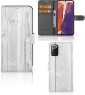 Telefoonhoesje Geschikt voor Samsung Galaxy Note 20 Smartphonehoesje met naam White Wood