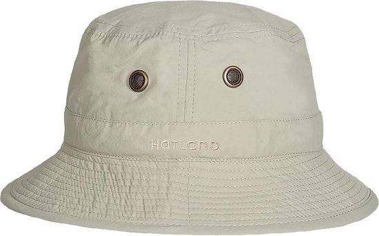 Hatland - Waterbestendige UV Bucket hoed voor heren - Kasai - Beige - maat XL (61CM)