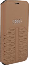 Audi hoesje - Bruin - iPhone 12 - 12 Pro - Book Case - A6 Serie - Genuine Leather