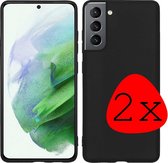 Samsung S21 Plus Hoesje Siliconen Case Back Cover Hoes Zwart - 2 Stuks