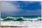 Dibond - Groenkleurige Golven - 60x40cm Foto op Aluminium (Met Ophangsysteem)