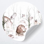Mur cercle animaux forêt | Amis de la forêt | Chambre bébé Accessoires de Chambre de bébé' enfant et décoration murale