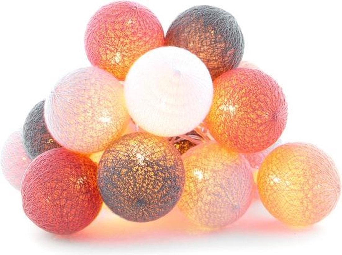 Cotton Ball Lights buiten feestverlichting roze 20 ballen Roza