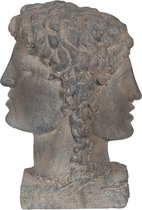 Clayre & Eef Decoratie Buste Buste 29*24*42 cm Grijs Steen Decoratief Figuur Decoratieve Accessoires Woonaccessoires