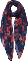 Melady Sjaal Dames Print 80*180 cm Blauw Synthetisch Shawl Dames