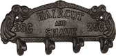 Clayre & Eef Wandkapstok 4 haken 28*7*12 cm Bruin Ijzer Haircut And Shave