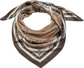 Melady Sjaal Dames Print MLSC0425KH 90*90 cm - Beige Synthetisch Shawl DamesSjaal