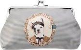 Melady Portemonnee 18x10 cm Grijs Kunststof Rechthoek Hond Beurs Geldbeurs Geldbuidel