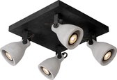 Lucide CONCRILED - Plafondspot - Ø 9 cm - LED Dimb. - GU10 - 4x5W 3000K - Zwart