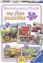 Ravensburger Op het werk- My First puzzels -2+4+6+8 stukjes - kinderpuzzel