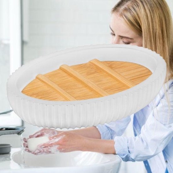 Bamboe Houten Zeepbakhouder, zeepetui zelfdragende