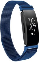 Shop4 - Geschikt voor Fitbit Inspire Bandje - Small Metaal Blauw