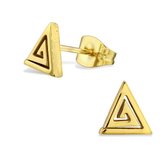 Aramat jewels ® - Oorbellen driehoek zweerknopjes goudkleurig chirurgisch staal 8mm