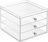 iDesign   Transparant doosje D (3 lades) met lades  - Transparant - Sorteervakken & Stapelbaar